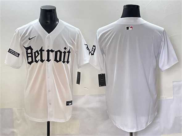 Men%27s Detroit Tigers Blank White Motor Gothic Edition Vapor Premier Limited Stitched Jersey